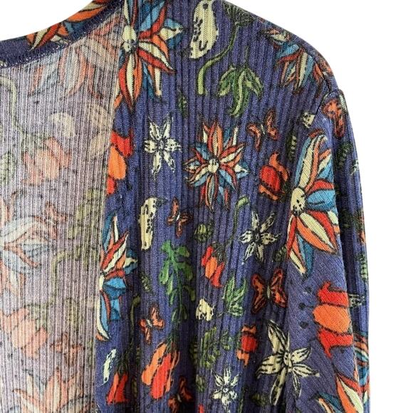 LuLaRoe Simply Comfortable Purple Floral Open Front Duster Cardigan Size Large - Picture 3 of 8